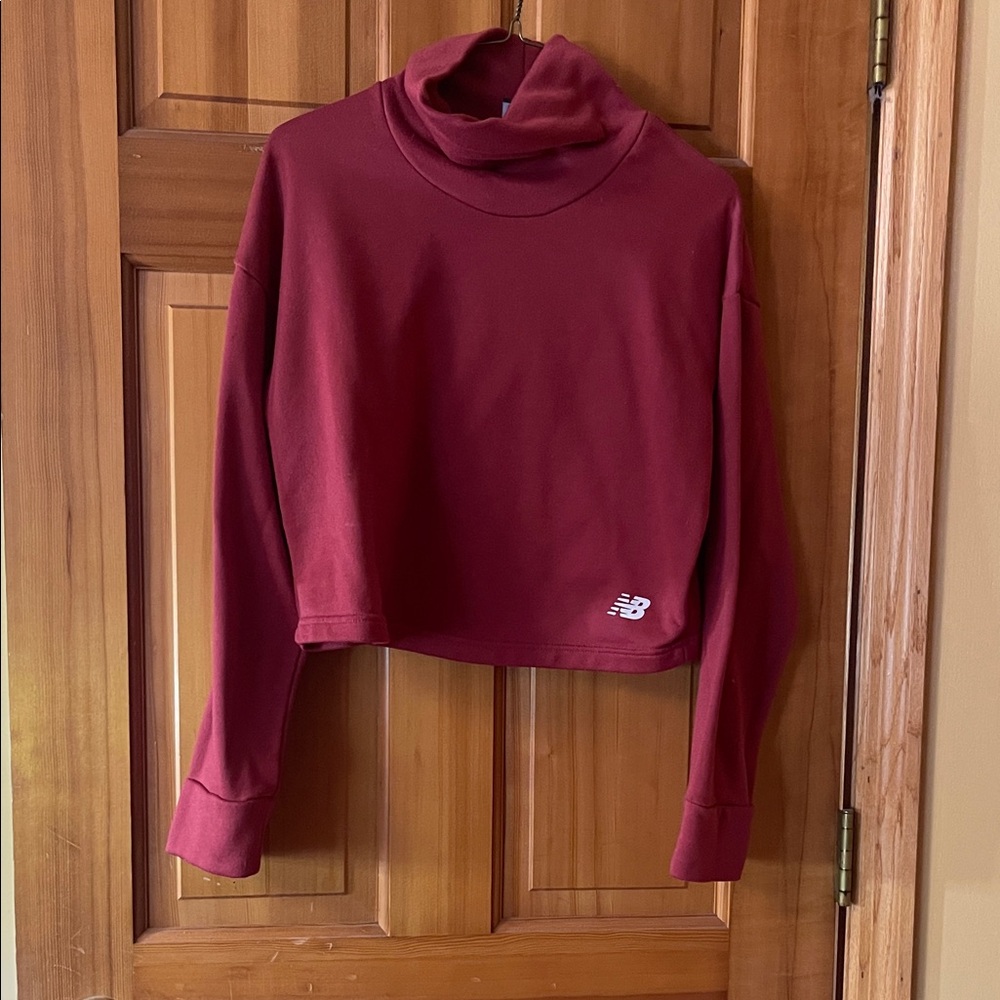 New Balance Maroon Cropped Turtleneck